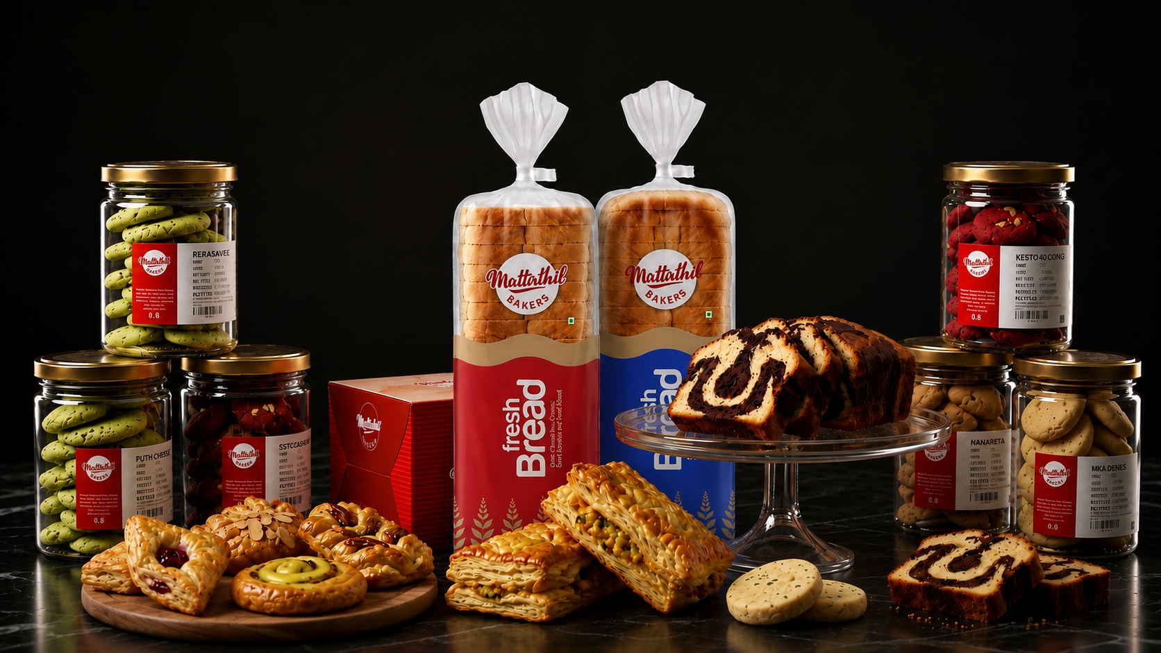 Fresh artisan bakery display